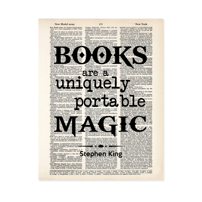 books are a uniquely portable magic printed on a dictionary page