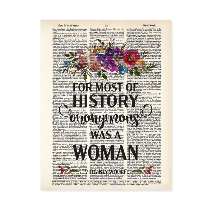 Empowered Women - For Most of History Anonymous was a Woman - Virginia Woolf quote