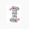 you are the mom everyone wishes they had with pink, blue and yellow watercolor flowers top and bottom on a greeting card that is blank inside